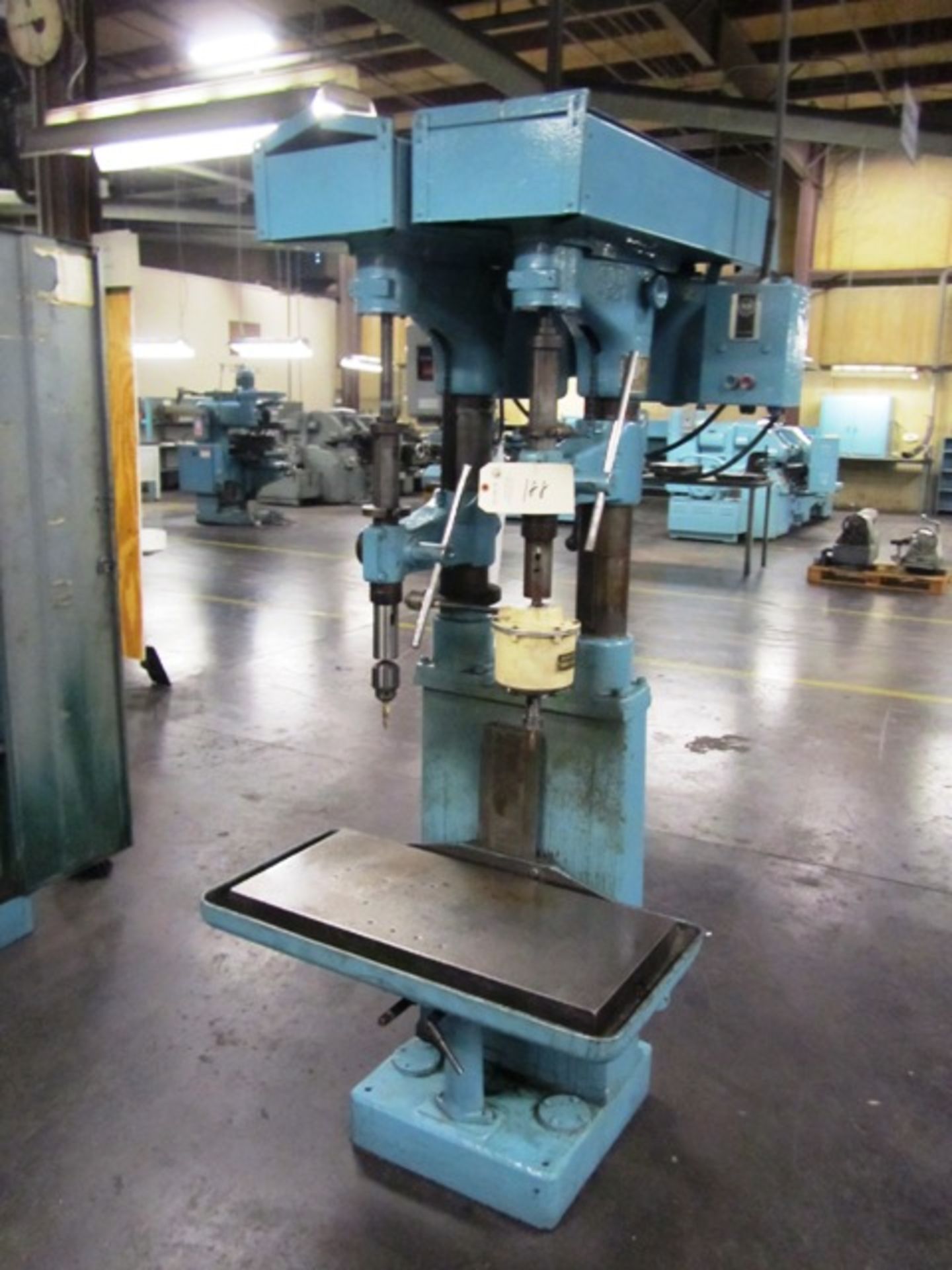 Buffalo No.16 17'' Dual Head Floor Type Drill Press with 14'' x 30'' Production Table, Spindle