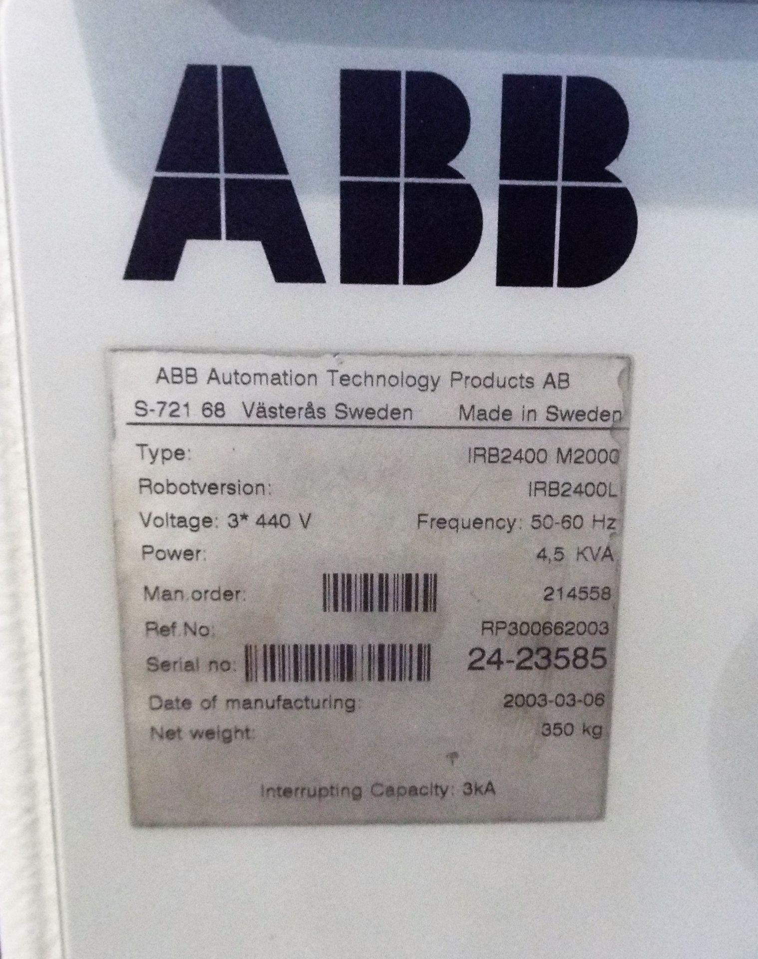 ABB-IRB-2400L MIG WELDING EQUIPMENT - Image 7 of 21
