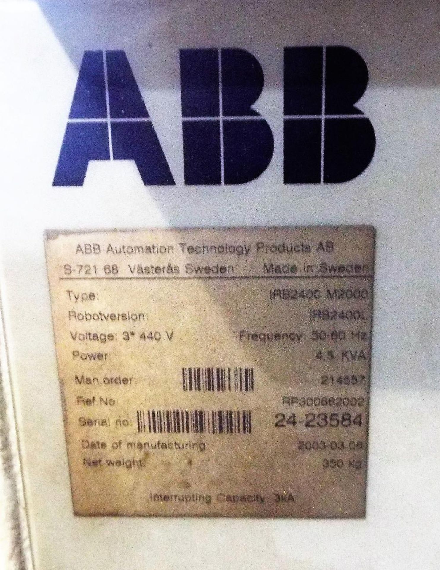 ABB-IRB-2400L MIG WELDING EQUIPMENT - Image 5 of 17