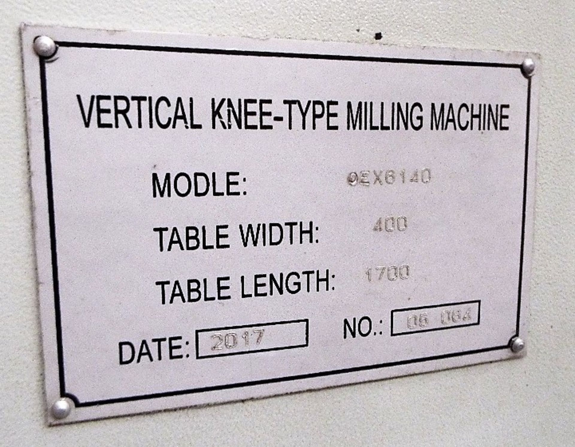 Vertical Knee Type Milling Machine - Image 5 of 17