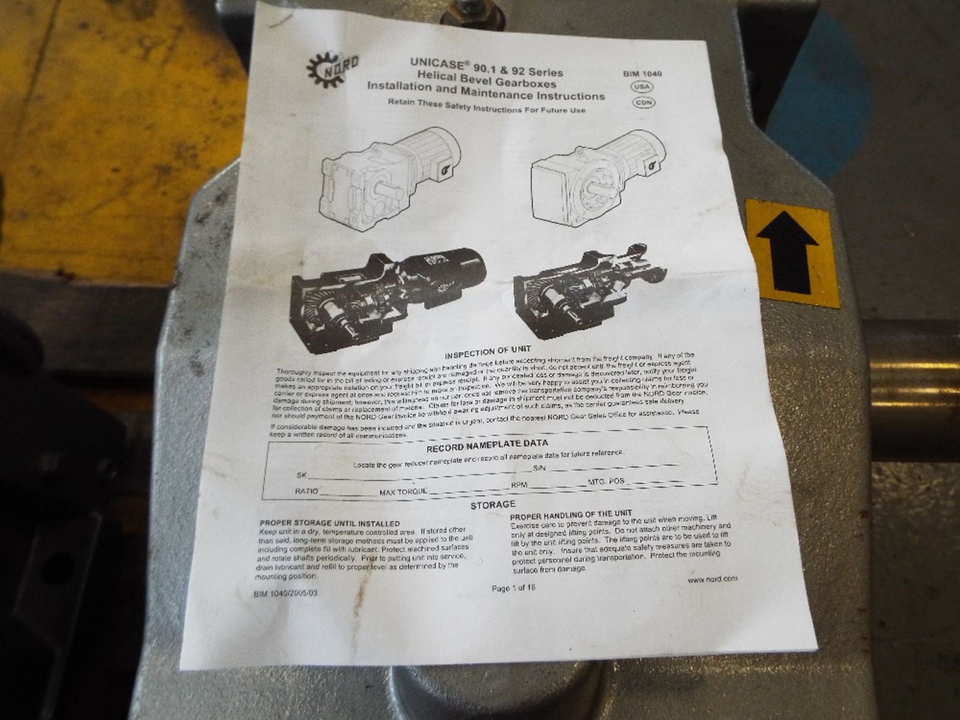 Nord Unicase Helical Bevel Gearbox. - Image 3 of 3