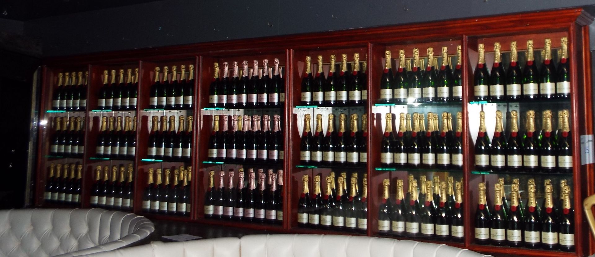 Feature Glass Display Unit With Champagne Bottles (Empty) - Image 2 of 2