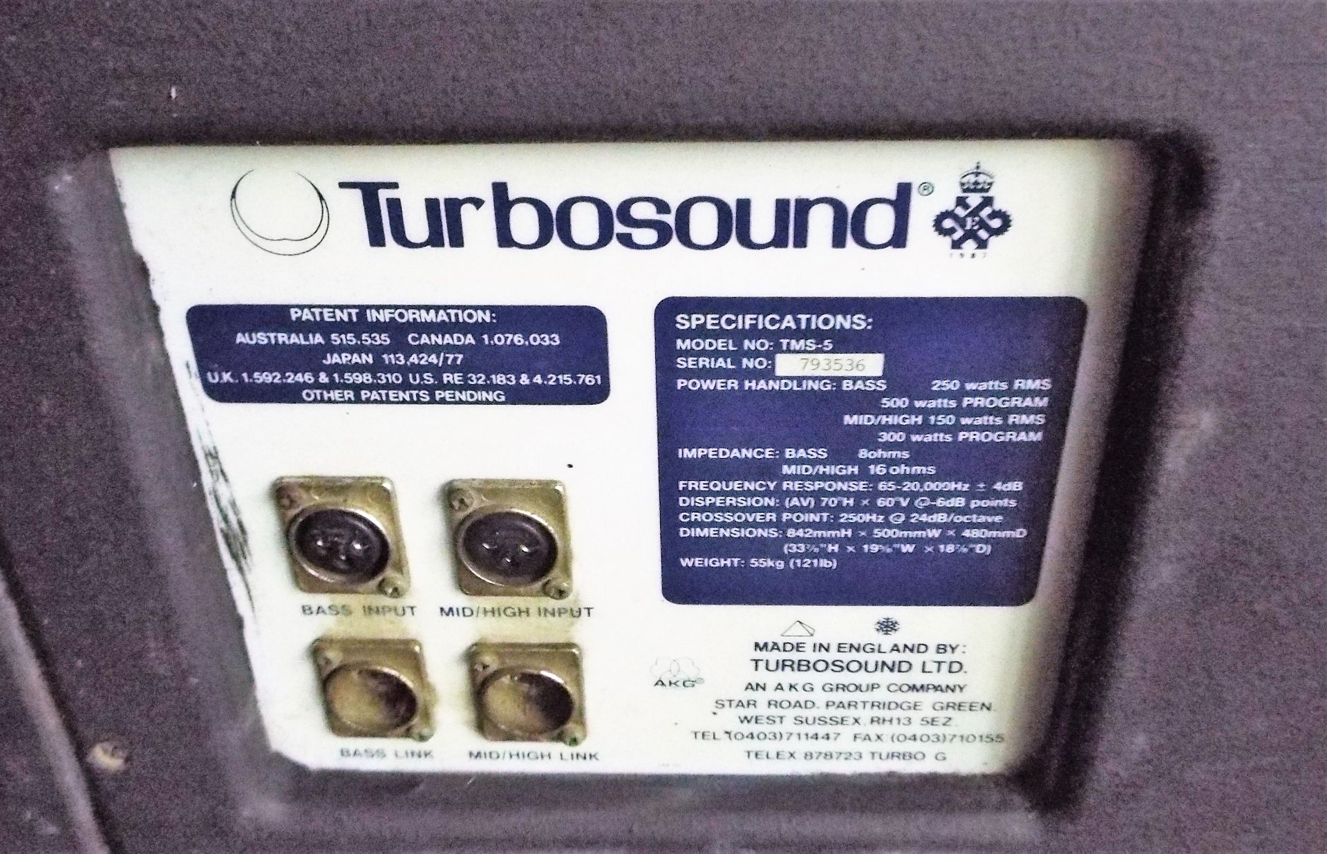 Turbosound TMS-5 speaker - Image 2 of 2