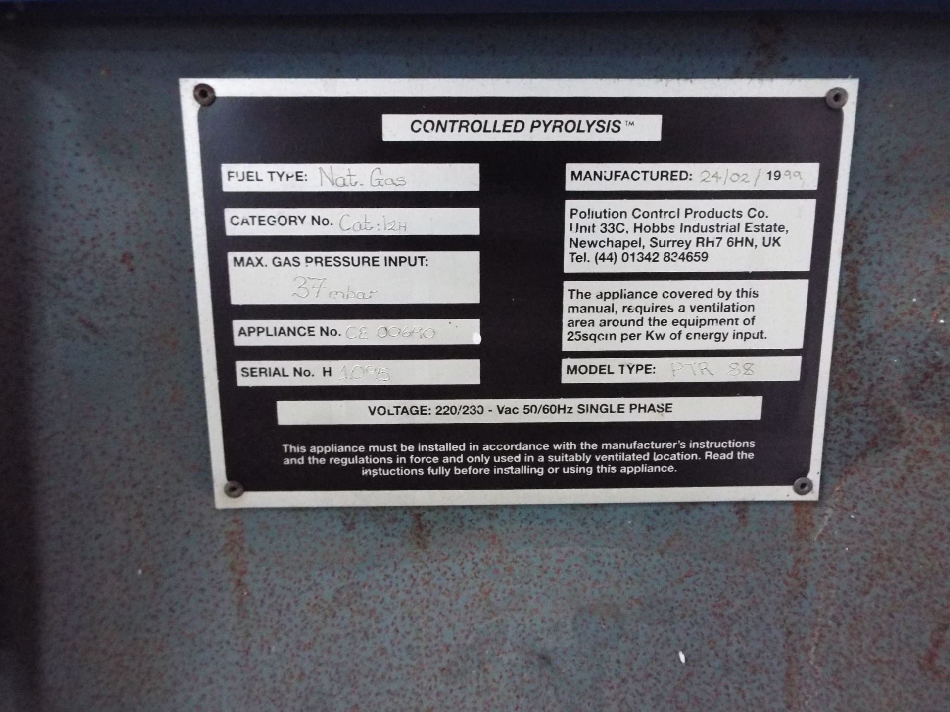 PCP (Pollution Control Products) Controlled Pyrolysis Oven. - Image 5 of 20