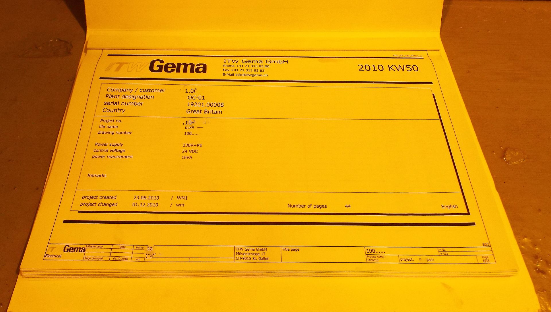 COMPLETE CONTENTS OF A 2010 ITW GEMA POWDER COATING LINE CW 2017 OFF-LINE PRE-TREATMENT CHAMBER - Image 41 of 83