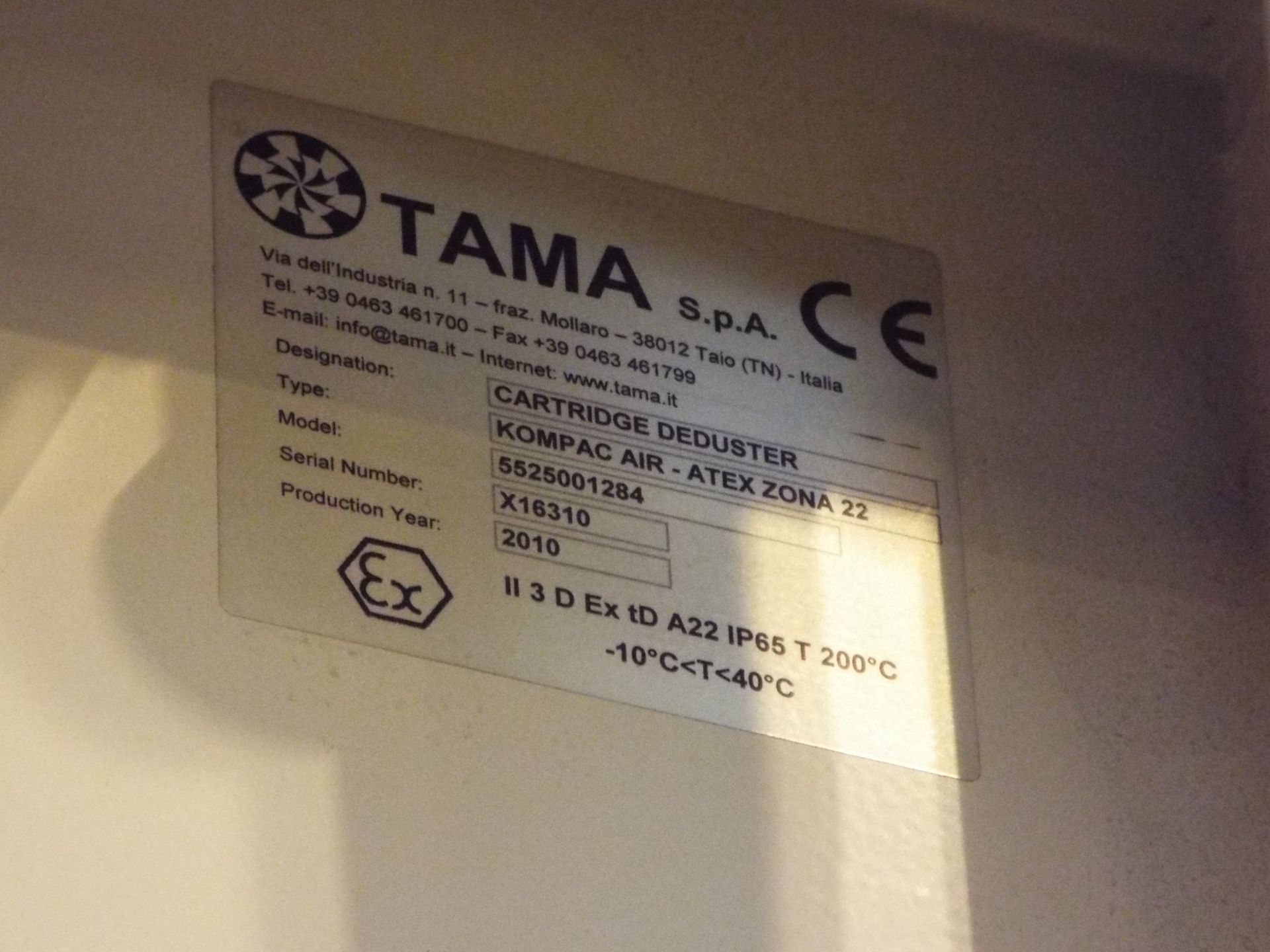 TAMA REVERSE JET DUST FILTER ATEX RATED - Image 2 of 6