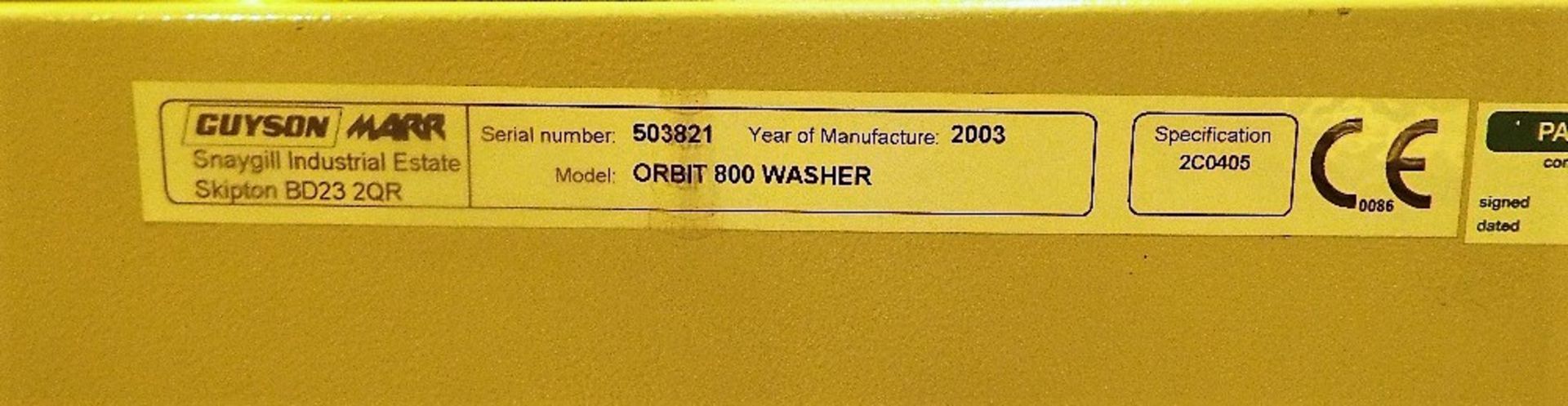 Guyson Marr Orbit 800 Parts Washing Machine - Image 9 of 13