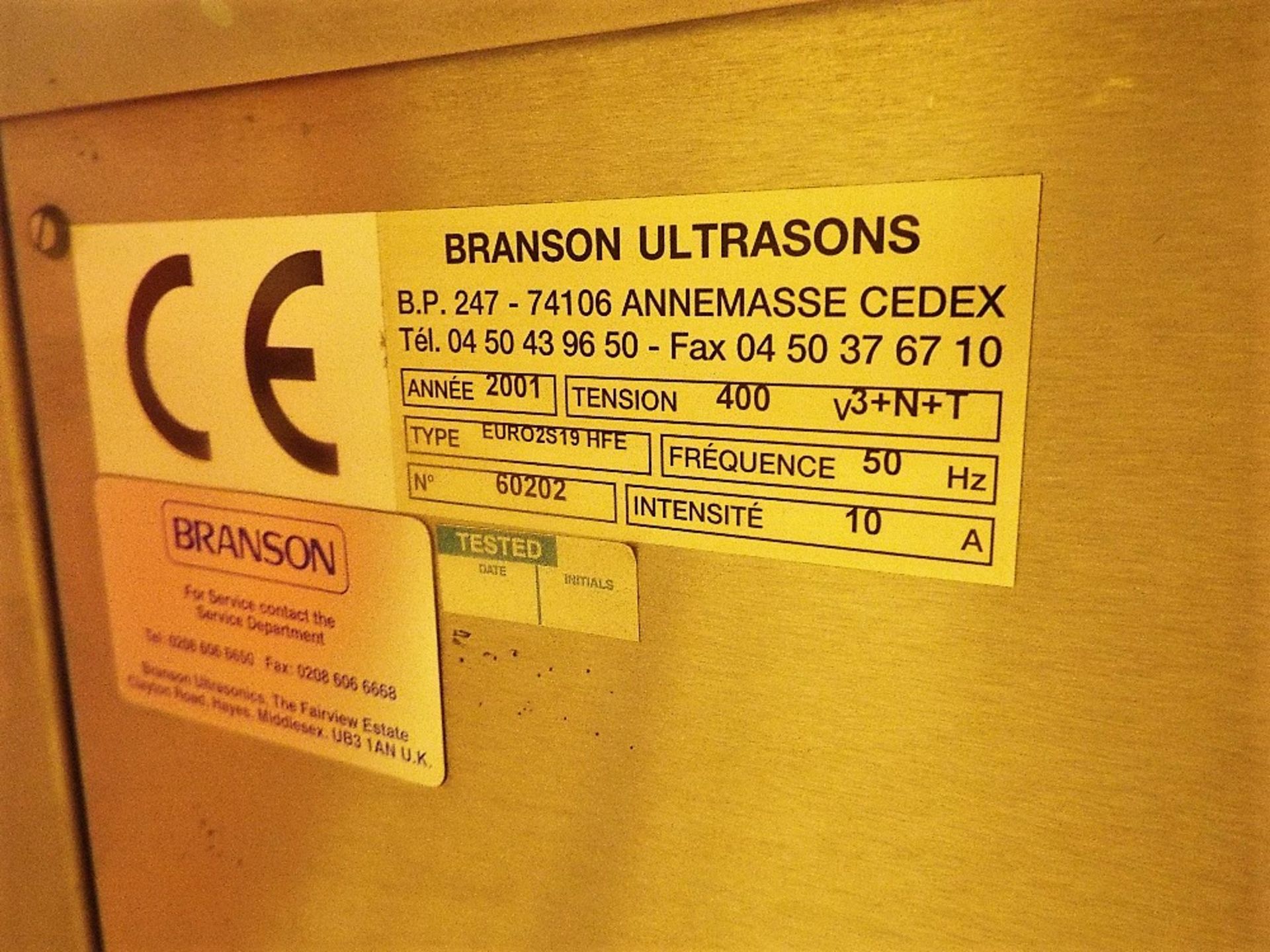 Branson Ultrasonics Vapour Degreaser Type - EURO2S19HFE - Image 3 of 22