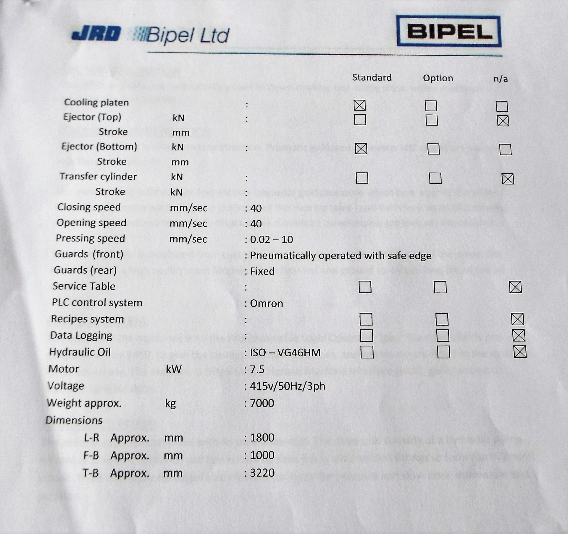 JRD Bipel 150 Tonne Hydraulic Hot Compression Press. - Image 30 of 36