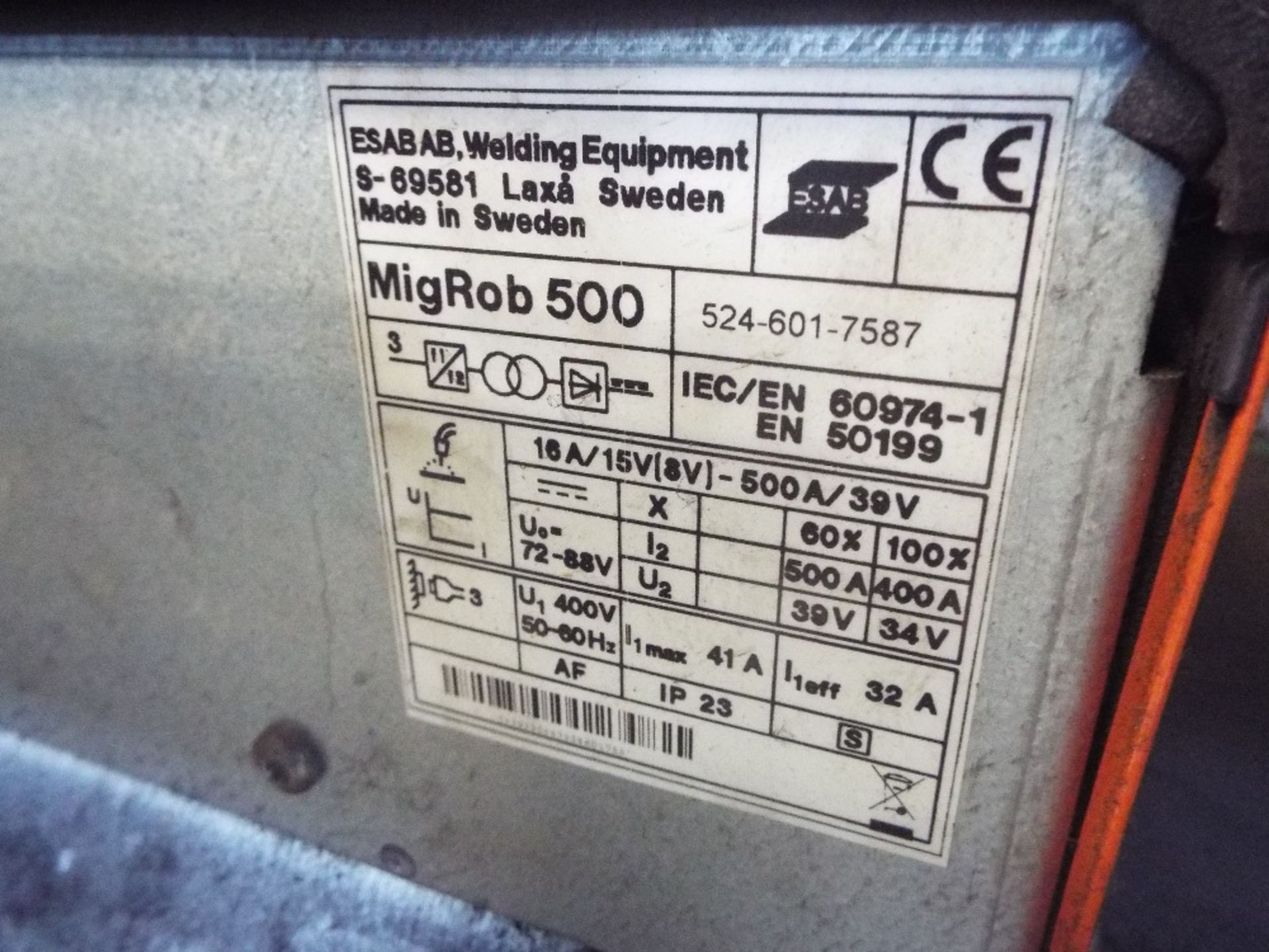 Esab Mig Rob 500 Power Source. - Image 2 of 2