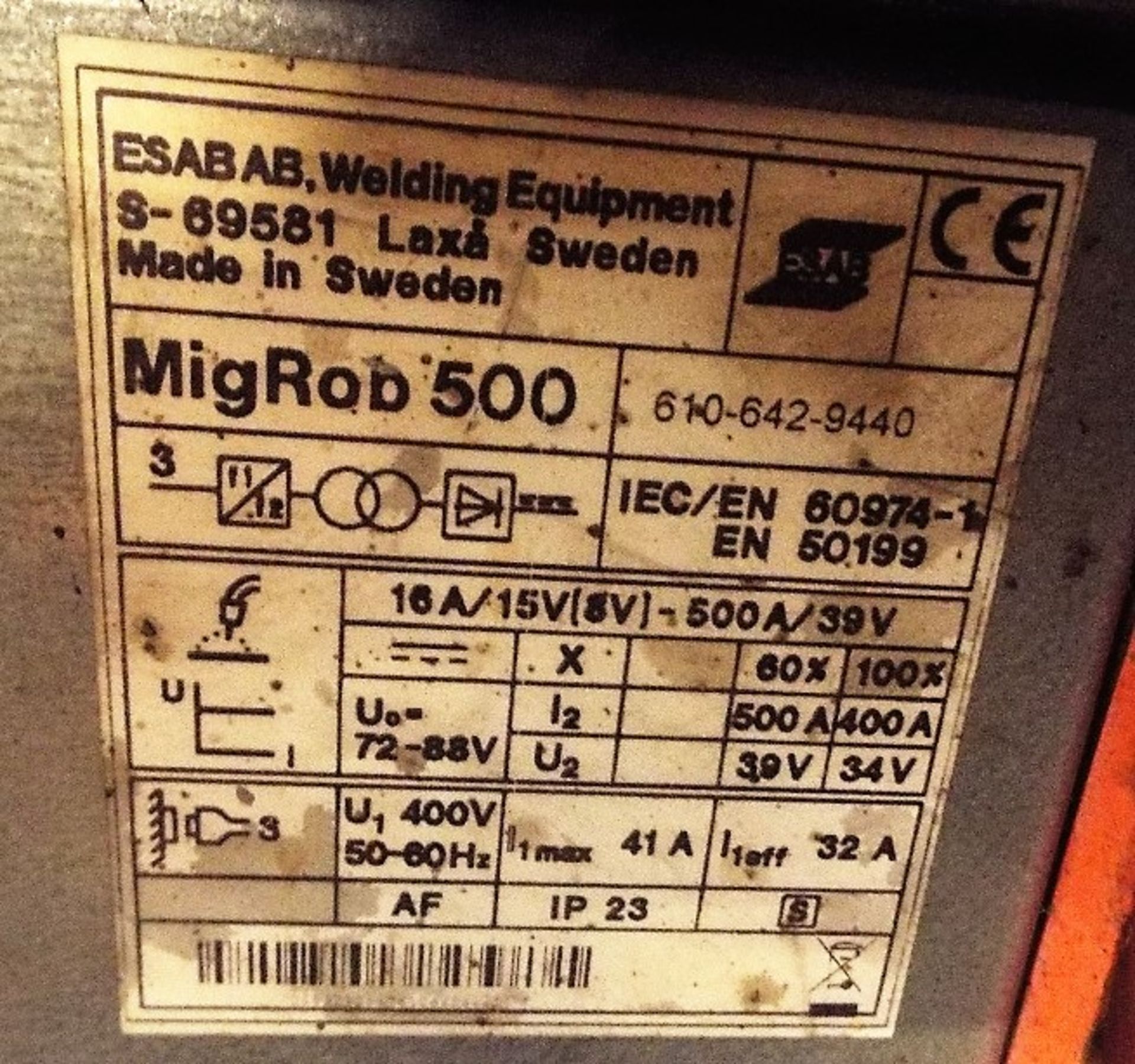 Esab Mig Rob 500 Power Source - Bild 2 aus 2