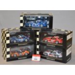 Minichamps. Five Chrysler Viper GTS-R diecast model cars in 1:43 scale.