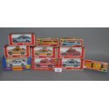 Ten boxed Diapet diecast taxi models, mostly in 1:40 scale,