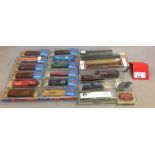 N gauge. 20 x assorted rolling stock, mostly by Roco. Most in original boxes, G-VG.