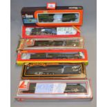 OO gauge. Six locomotives, repainted/renamed and numbered in incorrect boxes, by Hornby and others.