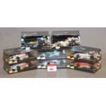 Minichamps. Eight diecast F1 model cars in 1:43 scale together including March Ford 751 L.