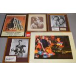 16 x framed items, including autographs, some with certificates of authenticity,
