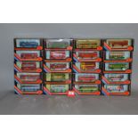 Twenty boxed diecast bus and coach models in 1:76 scale by EFE.