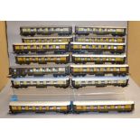 OO gauge. 14 x Pullman coaches, by Hornby and similar. Unboxed, G.