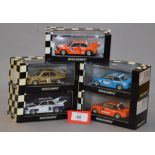 Minichamps. Five BMW 320i diecast model cars in 1:43 scale including 400 772308 (L.Ed.