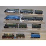 OO gauge. Six locomotives by Hornby, Bachmann, etc, including: 'Bittern'; 'Sir Nigel Gresley'; etc.