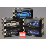 Minichamps. Five Mercedes Benz CLK Coupe diecast model cars in 1:43 scale including 400 013110 (L.