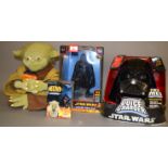 Quantity of assorted Star Wars merchandise, including posters, electronic talking bank,