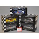 Minichamps. Five Audi A4 DTM diecast model cars in 1:43 scale.