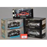 Minichamps. Five Mercedes Benz diecast model cars in 1:43 scale including C Class 400 063592 (L.