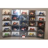 Fifty six boxed diecast motorbike models in 1:24 scale, whilst unbranded, would appear to be by IXO,