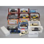 Fifteen diecast Taxi models in 1:43 scale, mostly in original boxes, including examples by Sunstar,