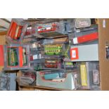Thirty boxed diecast bus and coach models in 1:76 scale from the Corgi 'Original Omnibus' range.