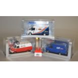 Three boxed Spark Minimax Ford Transit resin models in 1:43 scale, S0276 'elf Tyrell' 1974,