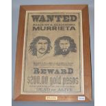 Mask of Zorro prop 'Wanted' poster. Framed.