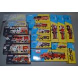 17 x Corgi diecast models, all American fire engines including Fire Rescue 911 range.