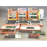 N gauge. 20 x assorted rolling stock, by Marklin, Atlas, Arnold, etc. Boxed, G-VG.