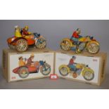 13 x Paya reproduction tinplate toys, including cars, motorcycles and animals. Boxed.