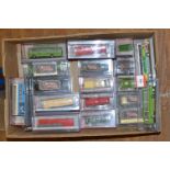 Twenty boxed diecast bus and coach models in 1:76 scale from the Corgi 'Original Omnibus' range.