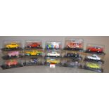 Sixty boxed diecast Taxi models in 1:43 scale, from the Altaya part work 'Taxis Do Mundo',