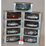 Nine Max Models Mercedes Benz diecast model cars in 1:43 scale including 300SL,