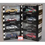 Minichamps. Eight Porsche 911 Carrera RSR diecast model cars in 1:43 scale.