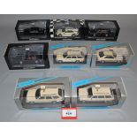 Eight Minichamps 1:43 scale diecast taxi models: 430 032296; 430 033596; 430 032195; 3820;