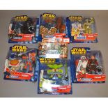 Quantity of Hasbro Star Wars toys, mainly Jedi Force and Galactic Heroes. VG, boxed, but dusty.