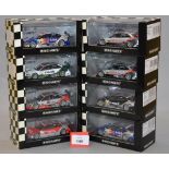 Minichamps. Eight Audi A4 DTM diecast model cars in 1:43 scale.