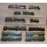 OO gauge. Nine unboxed locomotives by Hornby, Airfix, etc. Overall appear G-VG.