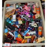 A good quantity of unboxed playworn smaller scale diecast models,