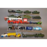 Small quantity of unboxed diecast models, including Dinky military models and some modern toys.