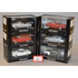 Minichamps. Six Borgward Isabella diecast model cars in 1:43 scale including a Coupe version.