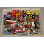 A good quantity of unboxed playworn diecast models by Corgi, Matchbox and others,