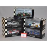 Minichamps. Five Porsche diecast model cars in 1:43 scale including three Carrera RSR 2.